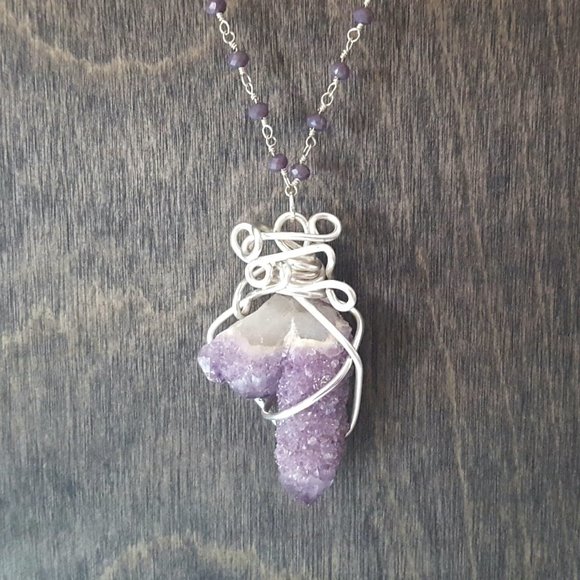 Fairy Amethyst Spirit Quartz Crystal Necklace - Picture 4 of 8